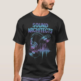 Herr-Dj Sound Architects Neonhörlurar T Shirt
