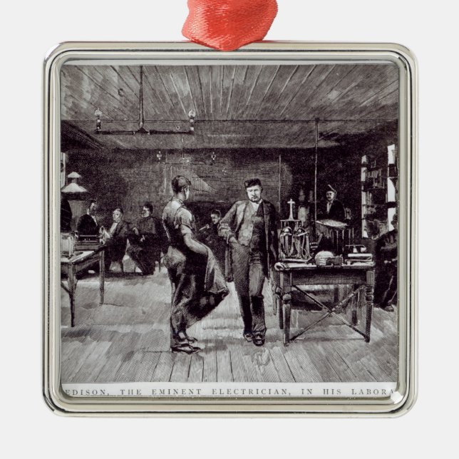 Herr Edison, den ansedda elektrikeren Julgransprydnad Metall (Framsidan)