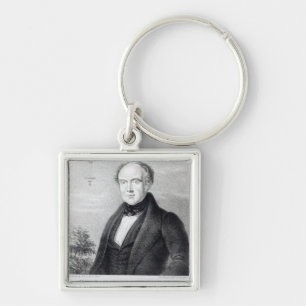 Herr Edward Spencer, lithograph vid dag & Haghe Fyrkantig Silverfärgad Nyckelring