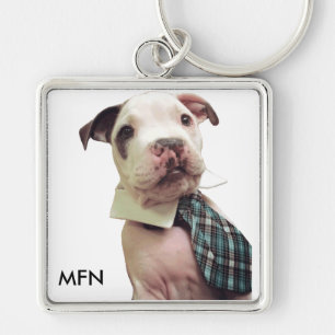 Herr Fig Newton Keychain Fyrkantig Silverfärgad Nyckelring