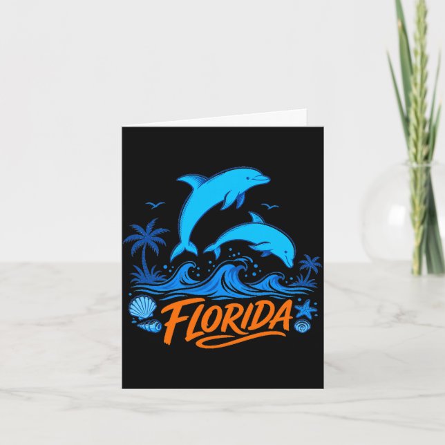 Herr florida delfiner lekfulla havsvågor design kort (Framsida)