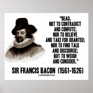 Herr Francis Bacon som läs för att väga och Poster