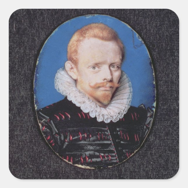 Herr Francis Drake Fyrkantigt Klistermärke (Framsida)