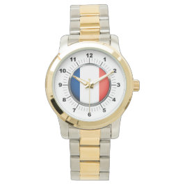 Herr Frankrike Fla Överskjutande Två-Tons Armbands Armbandsur