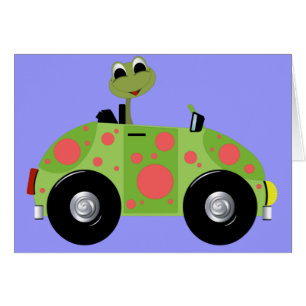 Herr Froggy och hans prickiga bil Hälsningskort