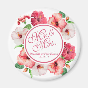 Herr & Fru Blommigt Vattenfärg som gifta sig den Magnet