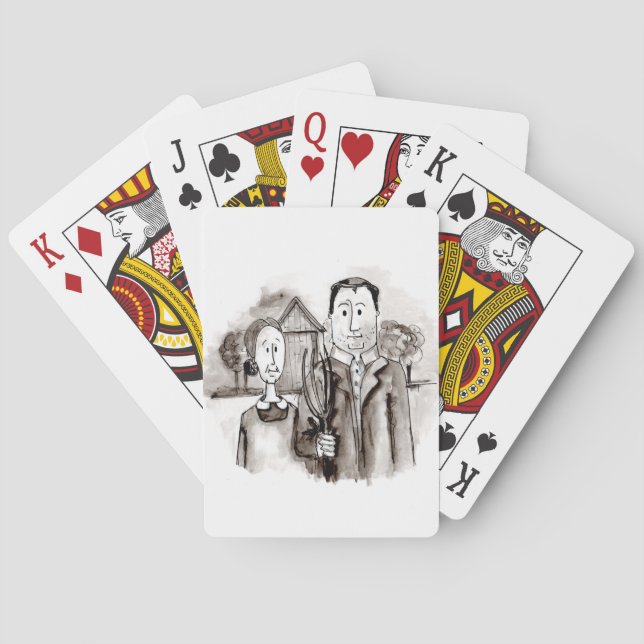 Herr & Fru bonde som leker kort Casinokort (Baksidan)