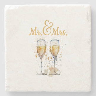 Herr & Fru Champagnefirande Stenunderlägg