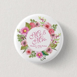Herr & Fru Elegant Blommigt som gifta sig , Knapp