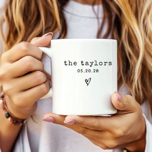 Herr & Fru Elegant Skript Bröllop Nygifta Anpass Kaffemugg