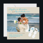 Herr & fru Flip Flops havsbröllopsannons Meddelande<br><div class="desc">Designad av fat*fa*tin. Lätt att anpassa med din egen text,  foto eller bild. För anpassade förfrågningar,  vänligen kontakta fat*fa*tin direkt. Avgifter för anpassning tillkommer.</div>