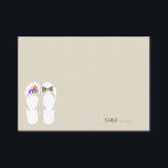 Herr & Fru Flip Flops Strandbröllop Platskort Placeringskort<br><div class="desc">Designad av fat*fa*tin. Lätt att anpassa med din egen text,  foto eller bild. För anpassade förfrågningar,  vänligen kontakta fat*fa*tin direkt. Anpassade avgifter tillkommer.</div>