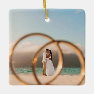 Herr & Fru Foto Bauble, Julbröllop Julgransprydnad Keramik