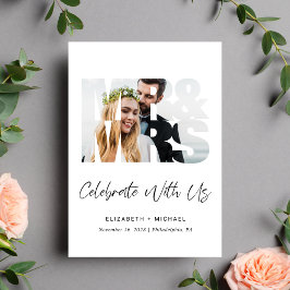 Herr Fru Foto Bröllopsfest Inbjudan