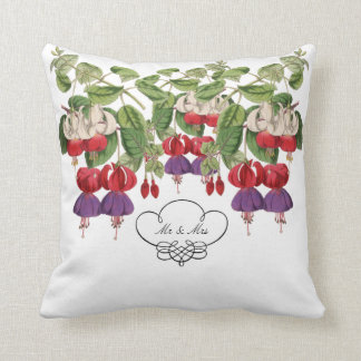 Herr & Fru Fuschia blommadekorativ kudde