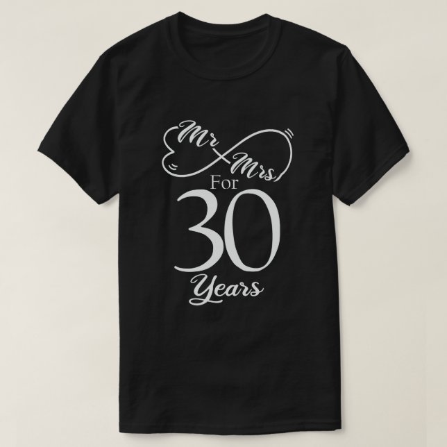 Herr & fru i 30 år 30-års bröllopsdag t shirt (Design framsida)