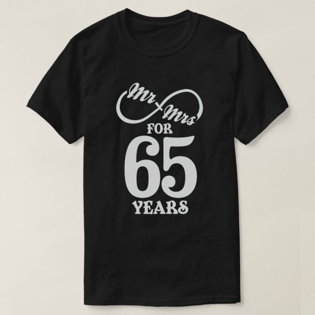 Herr & Fru i 65 år 65-års bröllopsdag T Shirt (Design framsida)