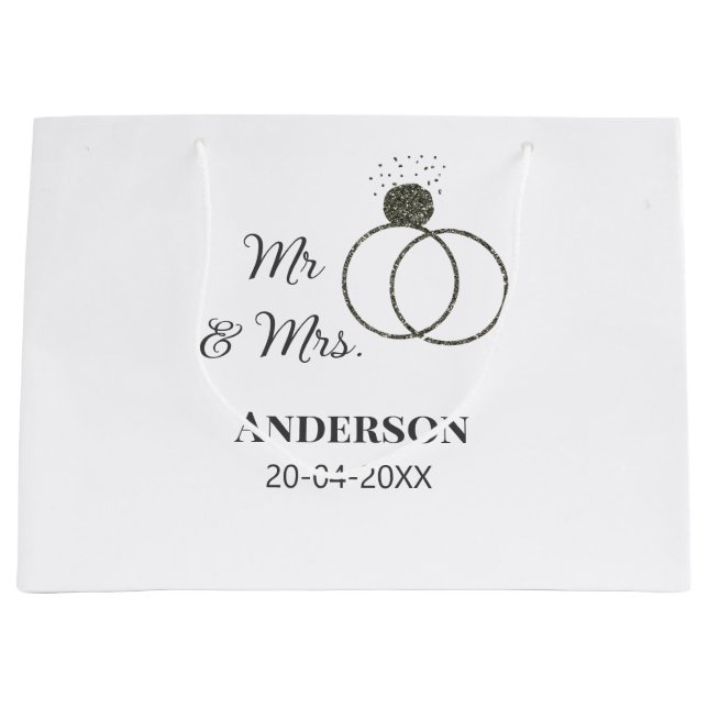 Herr & Fru lägg familjen namn datum år bröllopsgåv (Framsidan)