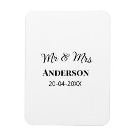 Herr & Fru lägg familjen namn datum år bröllopsgåv Magnet