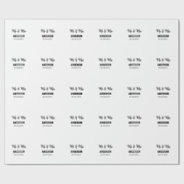 Herr & Fru lägg familjen namn datum år bröllopsgåv Presentpapper