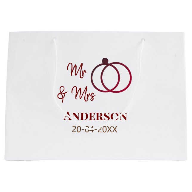 Herr & Fru lägg familjenamn datum år bröllopsgåva  (Framsidan)