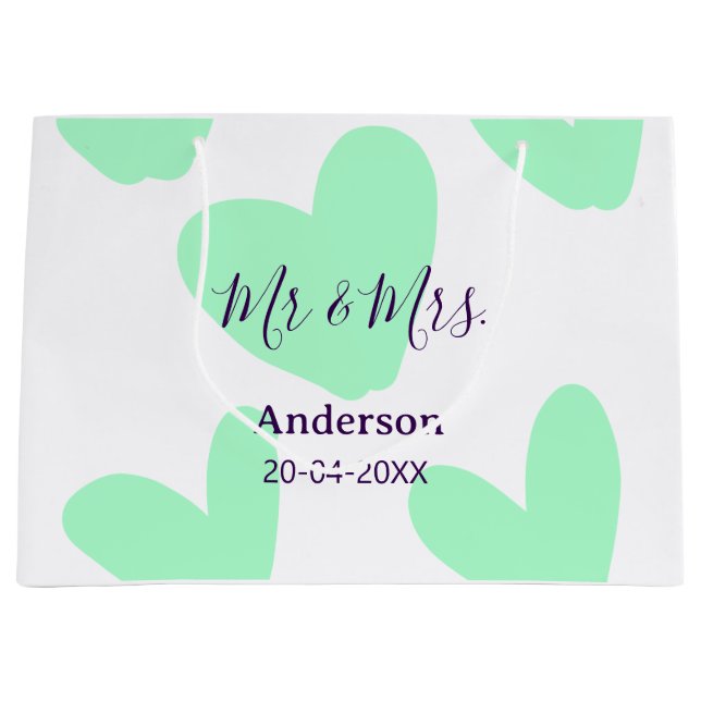 Herr & Fru lägg familjenamn datum år bröllopsgåva  (Framsidan)