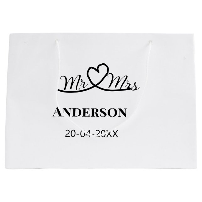 Herr & Fru lägg till efternamn datum år bröllopsgå (Framsidan)