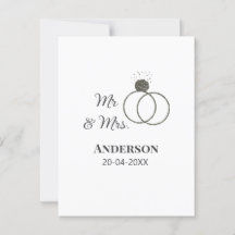 Herr & Fru lägg till efternamn datum år bröllopsgå