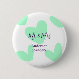 Herr & Fru lägga familjen namn datum år bröllopsgå Knapp