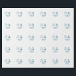 Herr & Fru namn datum bröllopsgåva bow blå grön Presentpapper<br><div class="desc">design</div>