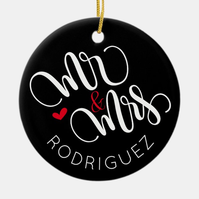 Herr & fru - Personlig bröllop ornament (Framsidan)