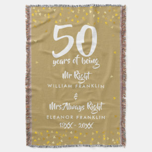 Herr fru Rätt Rolig 50-årsjubileum Filt