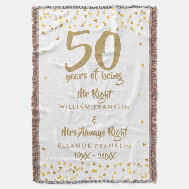 Herr Fru Rätt Rolig 50-årsjubileum Filt (Framsidan Vertikal)