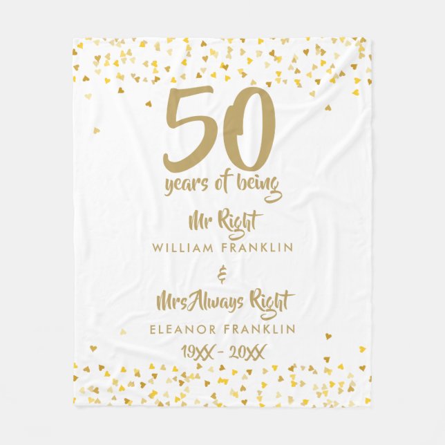 Herr fru Rätt Rolig 50-årsjubileum Fleecefilt (Framsidan)