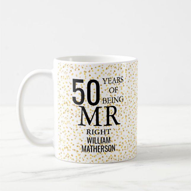 Herr Fru Rätt Rolig 50-årsjubileum Kaffemugg (Vänster)