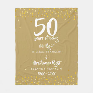 Herr Fru Rätt Roligt Guld 50-årsjubileum Fleecefilt