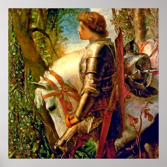 "Herr Galahad" av George Frederic Watts Poster (Framsidan)