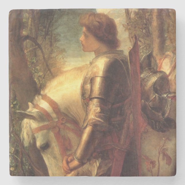 Herr Galahad (av George Frederick Watts) Stenunderlägg (Framsidan)