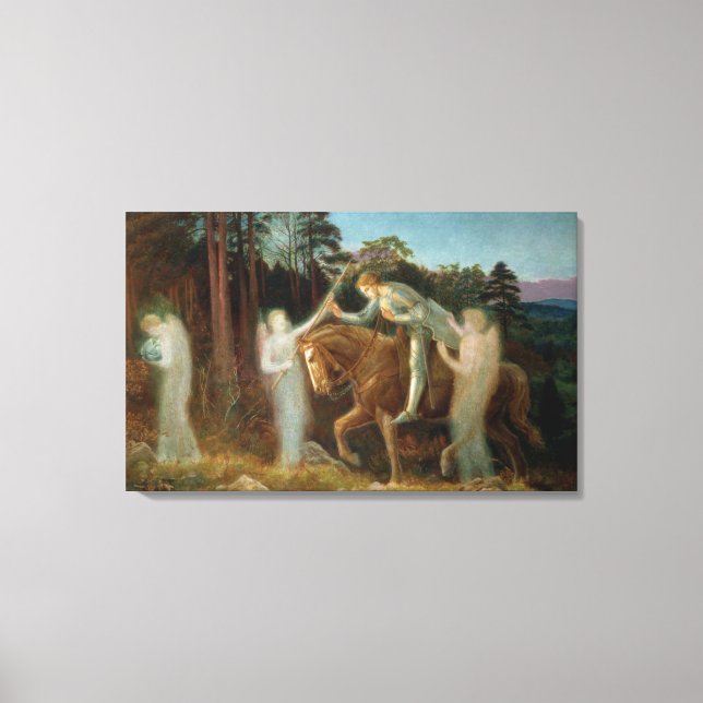 Herr Galahad, c.1894 (olja på arbetsyta) Canvastryck (Framsida)