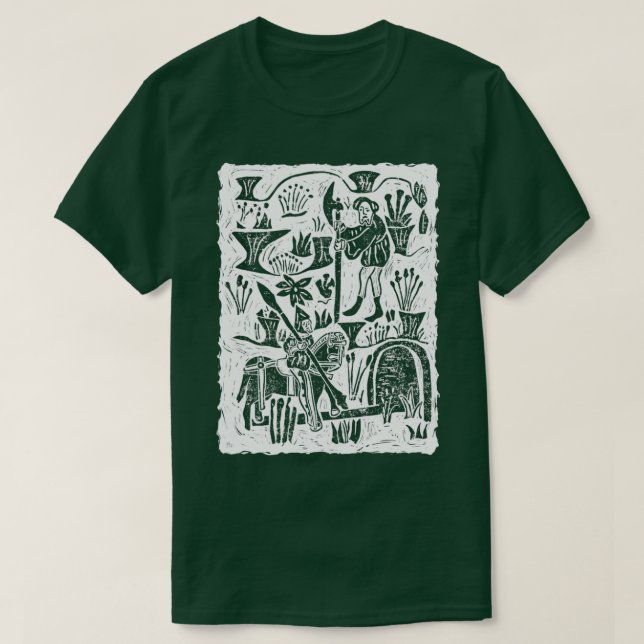 Herr Gawain och Grönt Knight T Shirt (Design framsida)