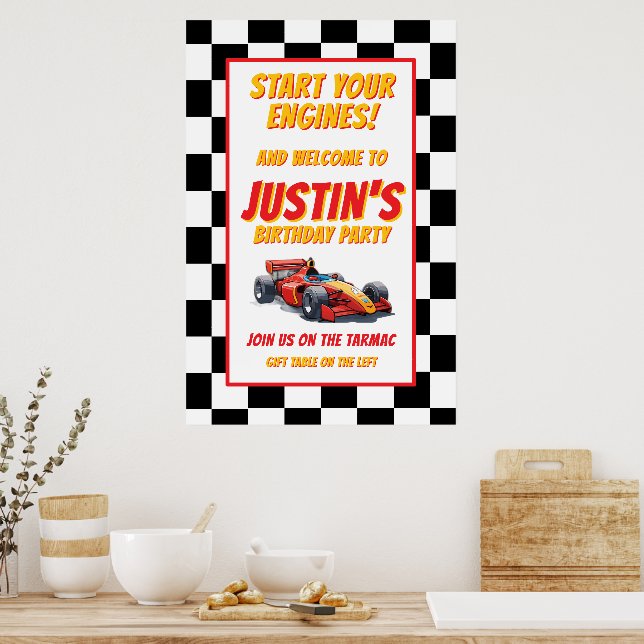 Herr Gentleman Starta Era Motor Racerkörsel Födels Poster (Kök)