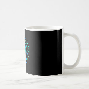 Herr geometrisk havssköldpadda med livfulla mönste kaffemugg