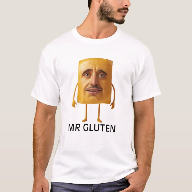 Herr Gluten Bröd Skämt t-shirt (Framsida)