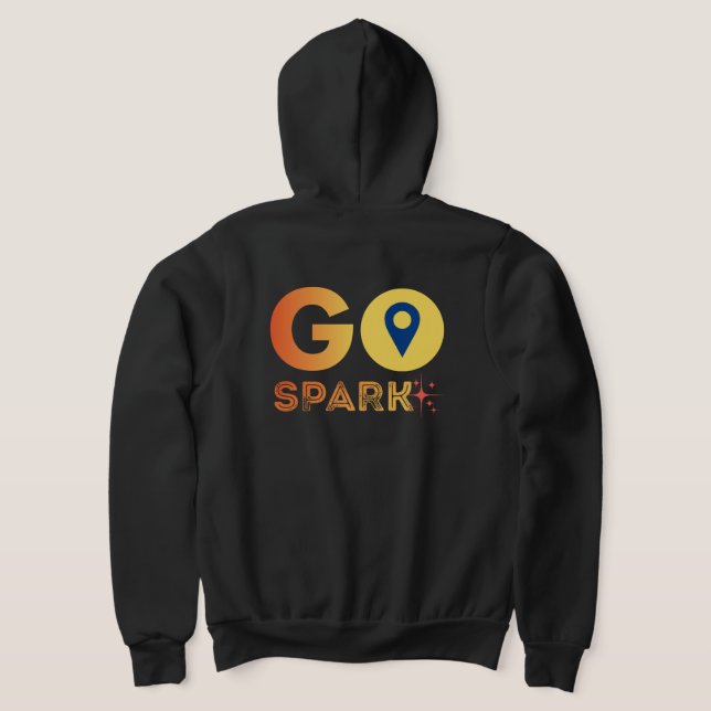 Herr GoSpark dragkedja hoodie T Shirt (Laydown Baksida)