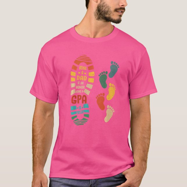 Herr Gpa Gpa sko med små fotavtryck T Shirt (Framsida)