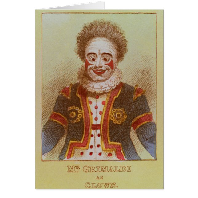 Herr Grimaldi som clown Hälsningskort (Framsidan)