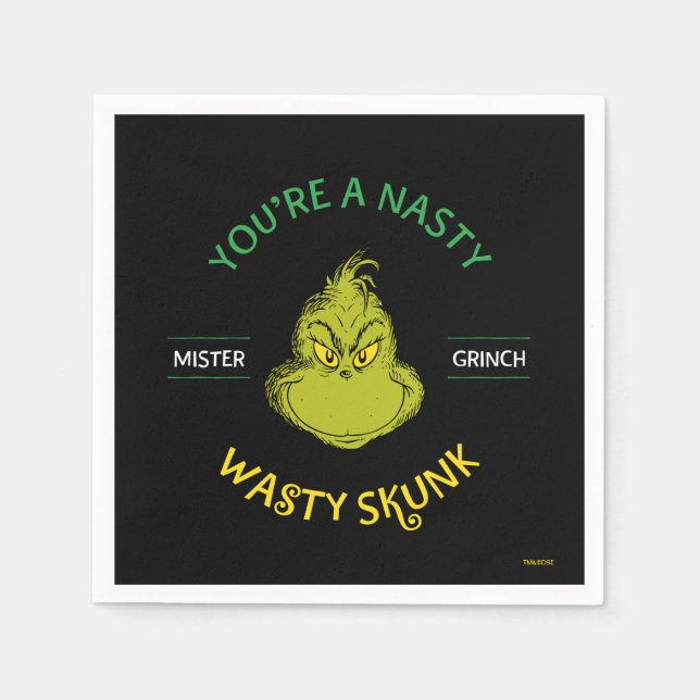 Herr Grinch | Du är en vidrig lurvig skunk Pappersservett (Framsidan)