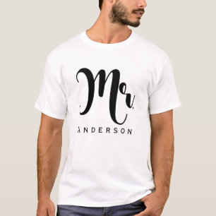Herr Groom Trendig Modern Skript Bröllop Parti T Shirt
