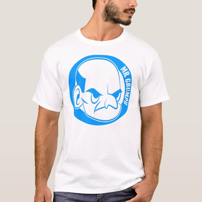 Herr Grumpy grundläggande T-tröja, vit T Shirt (Framsida)