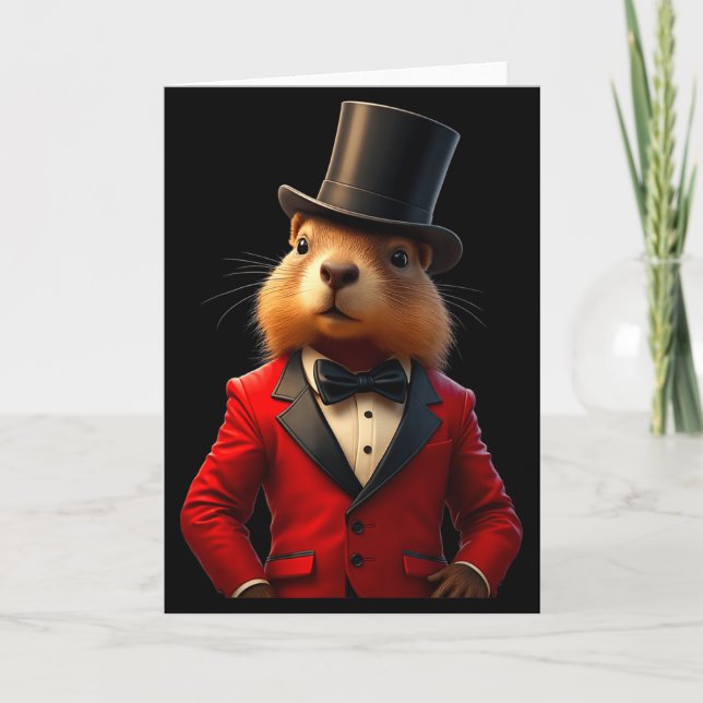 Herr hatt Glad Groundhog Day 2025 Groundhog  Kort (Framsida)